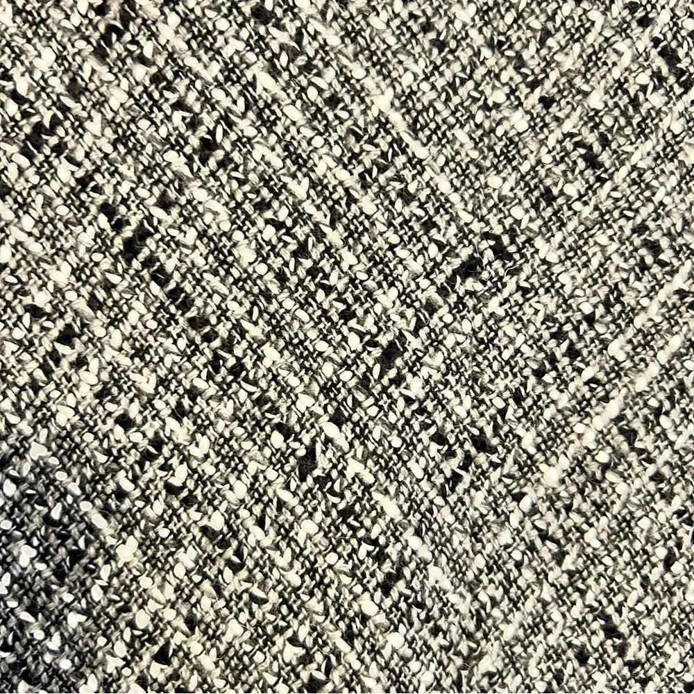 Vintage Apostrophe Wool Blend Black & White Tweed Fringe Skirt Size 14
